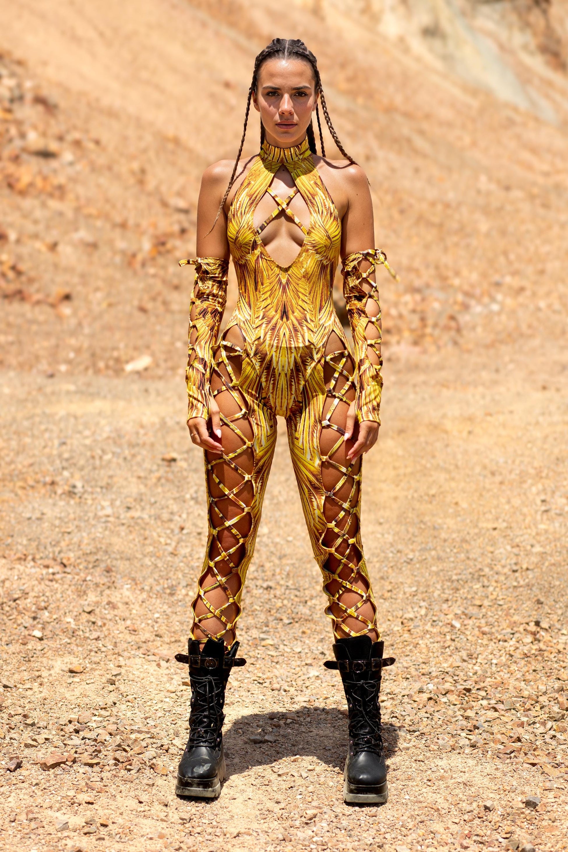Gilded Paradise Criss-Cross Jumpsuit Set 2