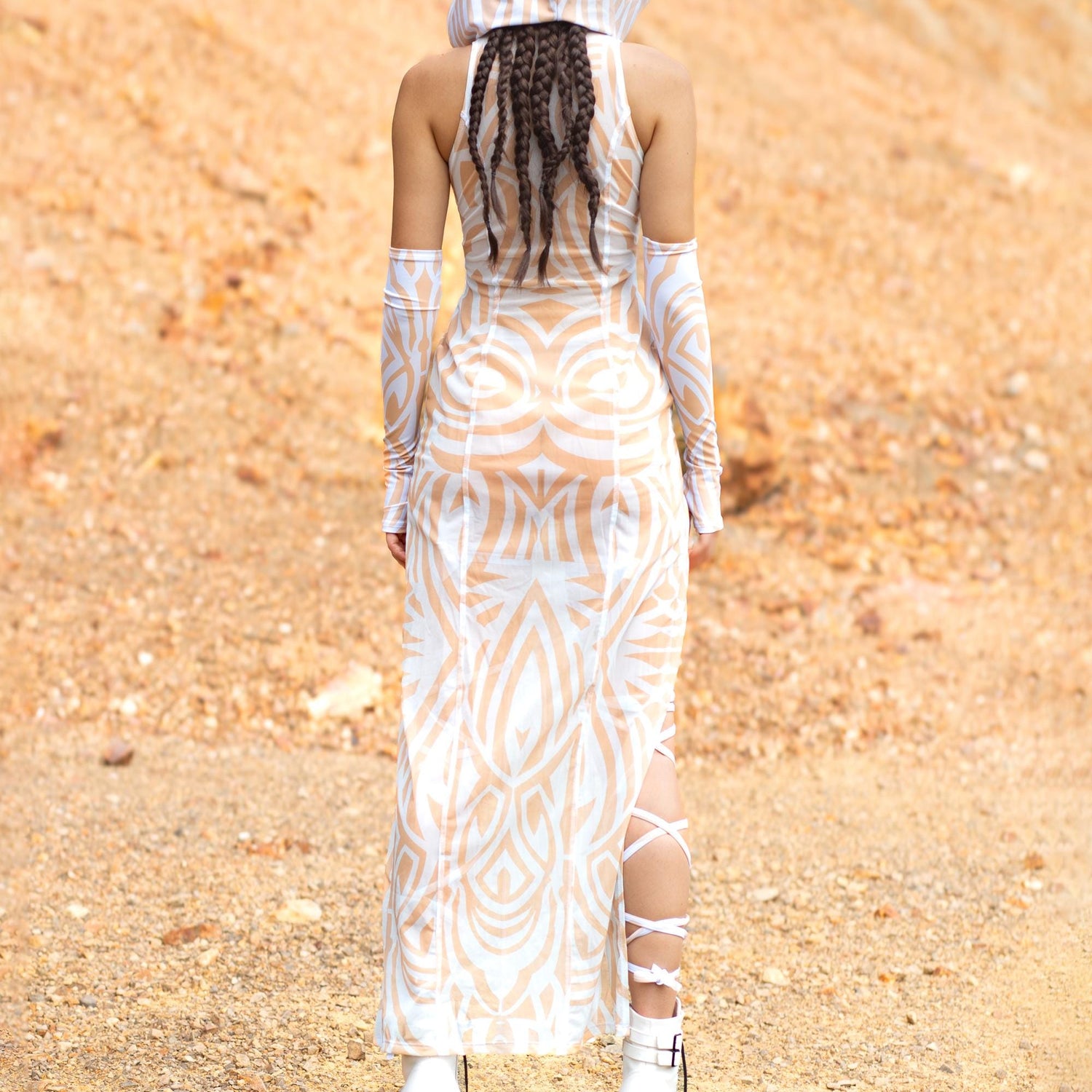 Hexed White Keyhole Dress Set Festival