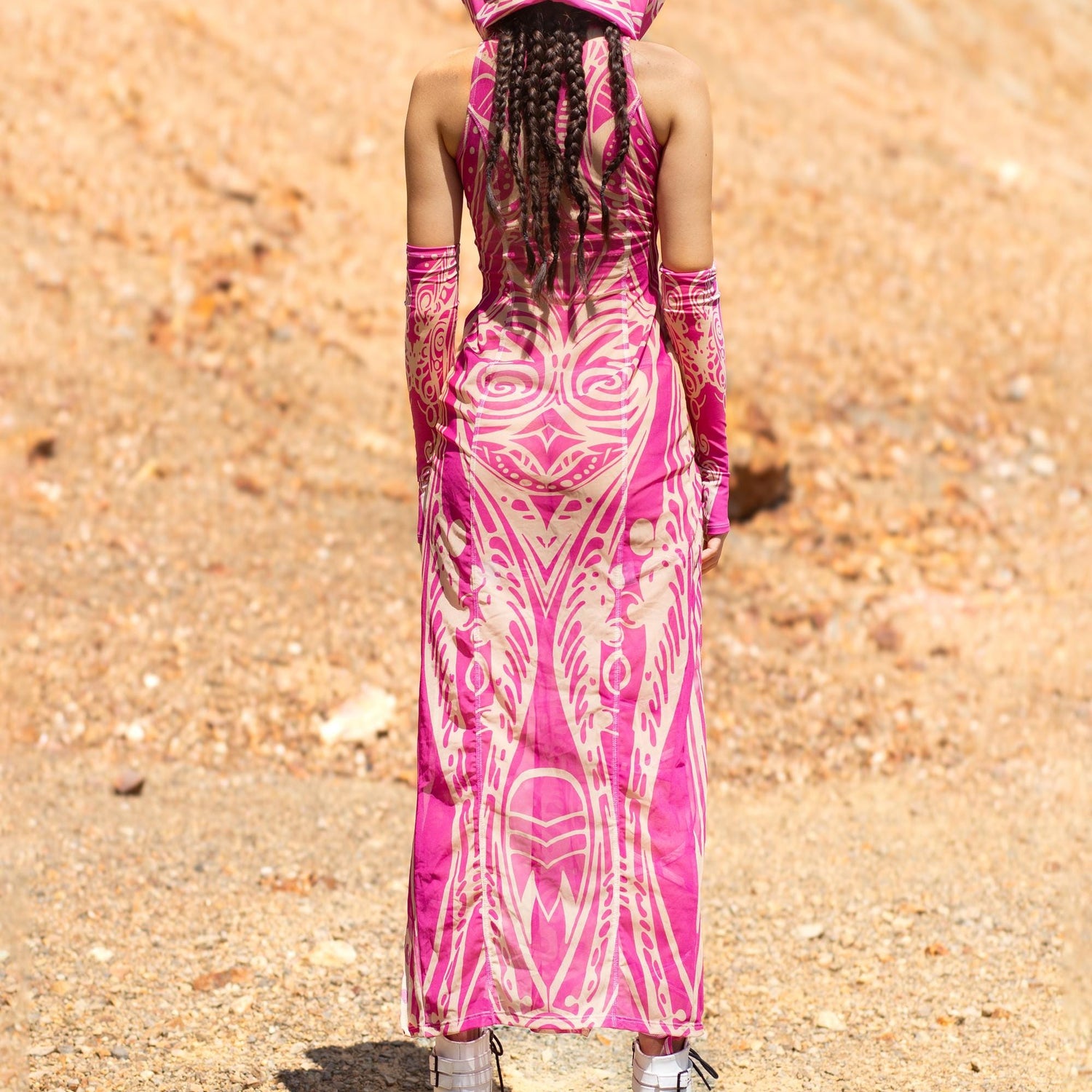 Vision Weaver Pink Keyhole Dress Set Festival