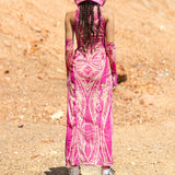 Vision Weaver Pink Keyhole Dress Set