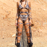 Aquarius Sun Nude Open Skirt Set