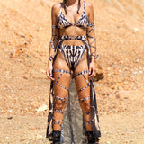 Aquarius Sun Nude Open Front Skirt