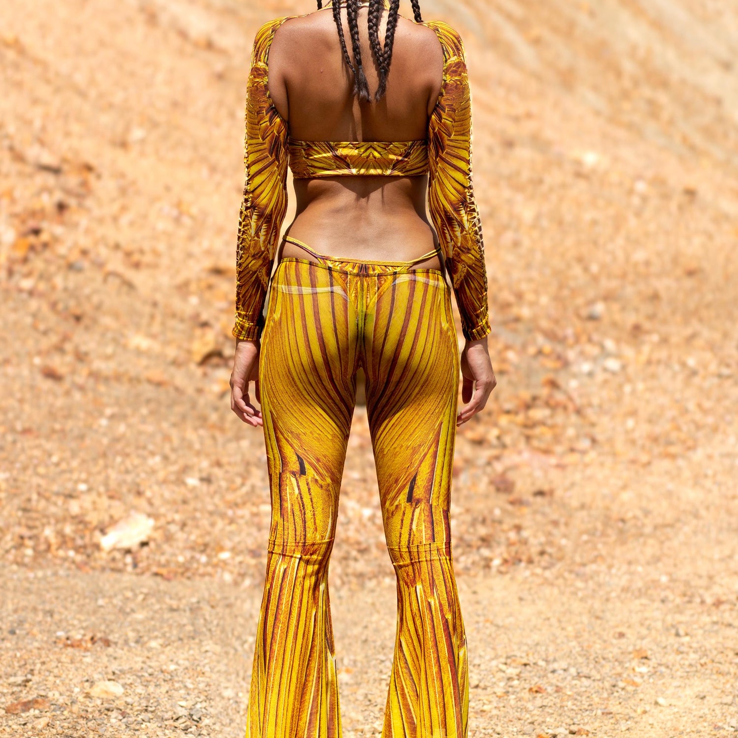 Gilded Paradise Slit Weave Pants Set Festival
