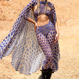 Mind Games Blue Mesh Halter Jumpsuit