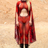 Psyverse Red Mesh Cloak