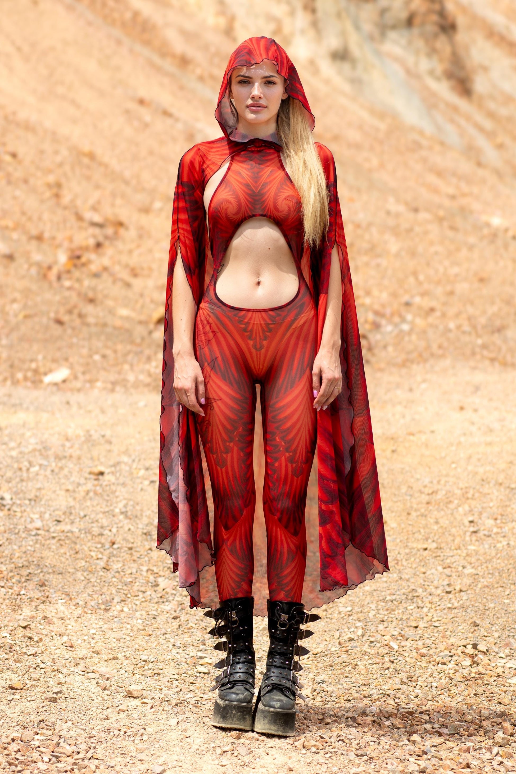 Psyverse Red Mesh Cloak 2