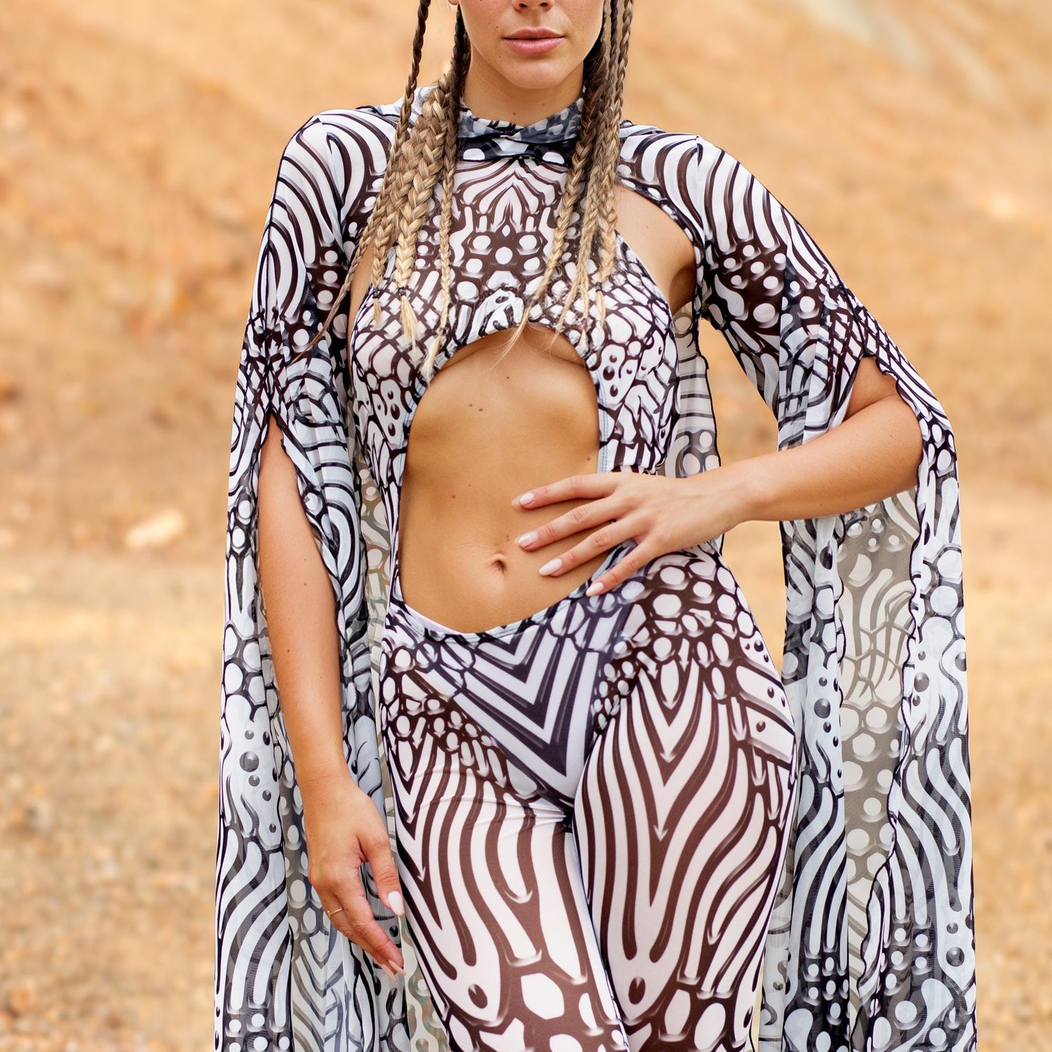 Lucidity Mesh Jumpsuit Set Mesh