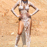 Mandala High Slit Dress Set