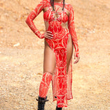 Dreamless Crimson High Slit Dress