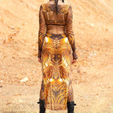 Solaris High Slit Dress Set