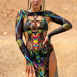 Dark Tendencies High Slit Dress Set