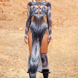 Desert Silver High Slit Dress