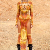 Desert Gold High Slit Dress Set