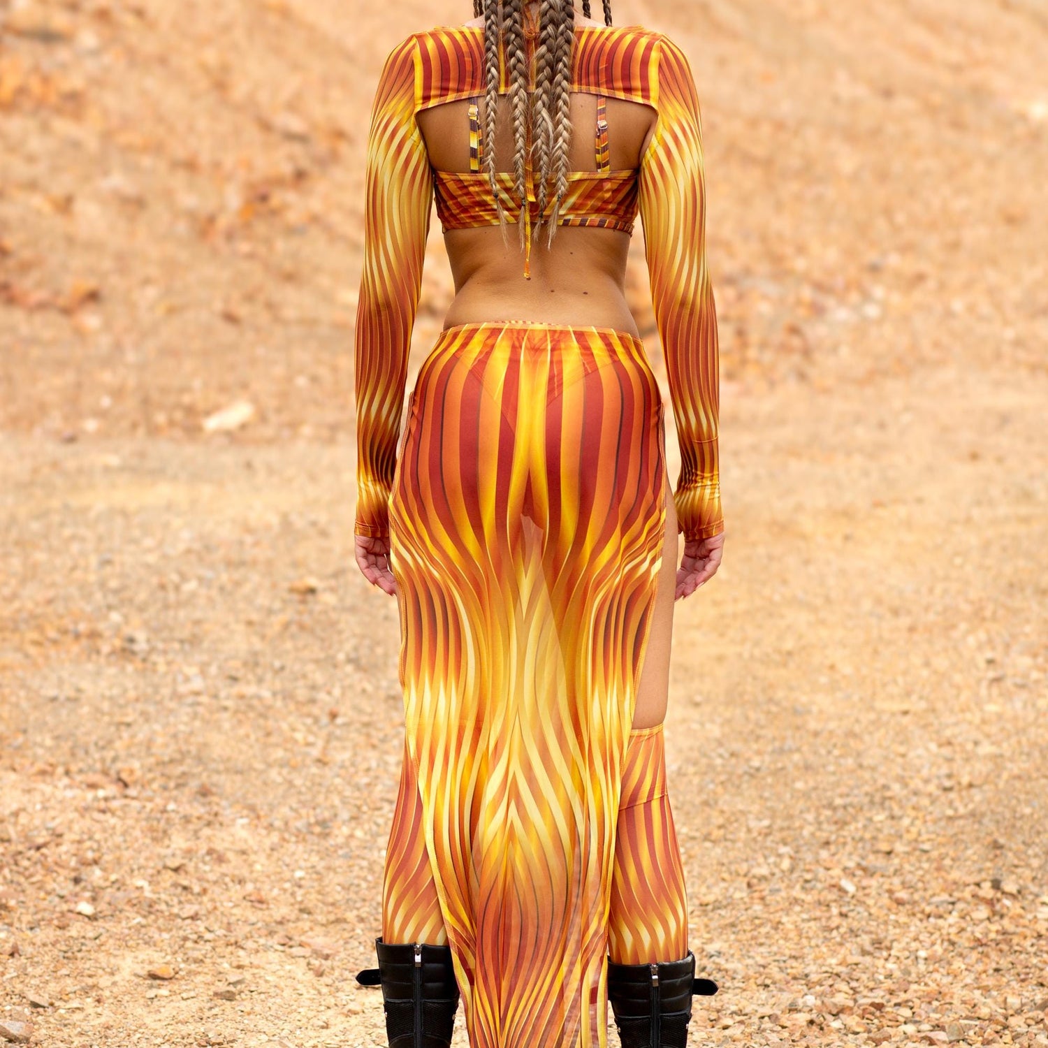 Desert Gold High Slit Dress Festival