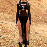 Snakeskin Mesh Ring Dress Set