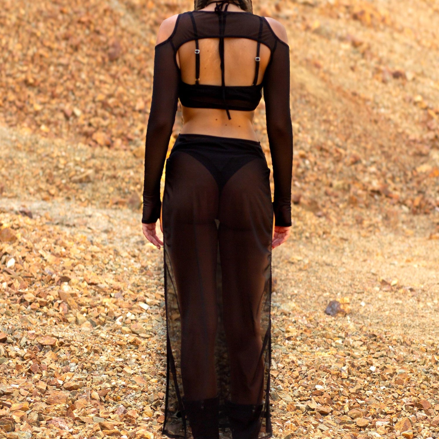 Snakeskin Mesh Ring Dress Set Festival