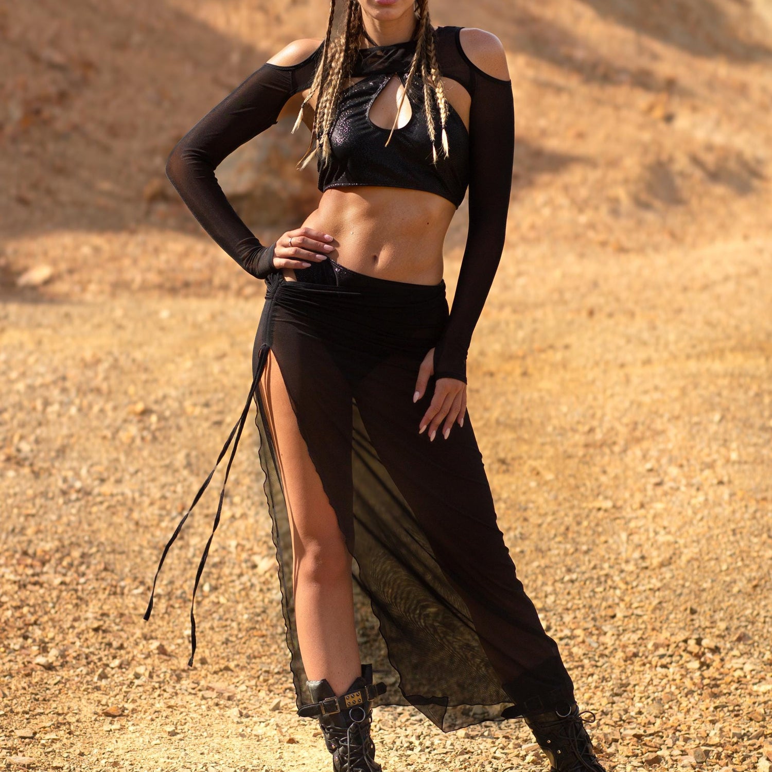 Snakeskin High Waist Bikini Black