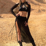 Snakeskin Ruched Skirt Set