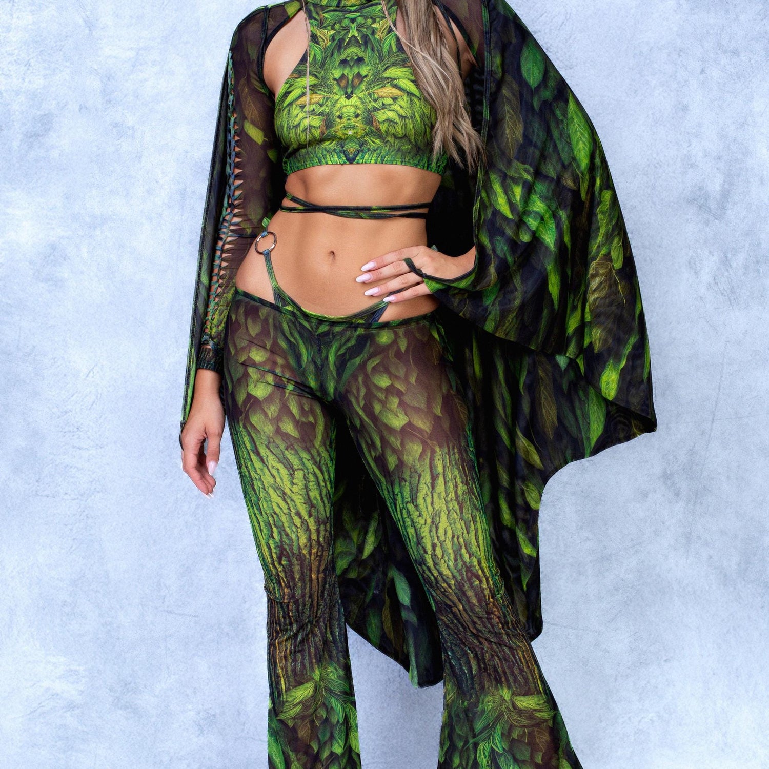 Sound of Wilderness Fairy Slit Weave Winged Set Green