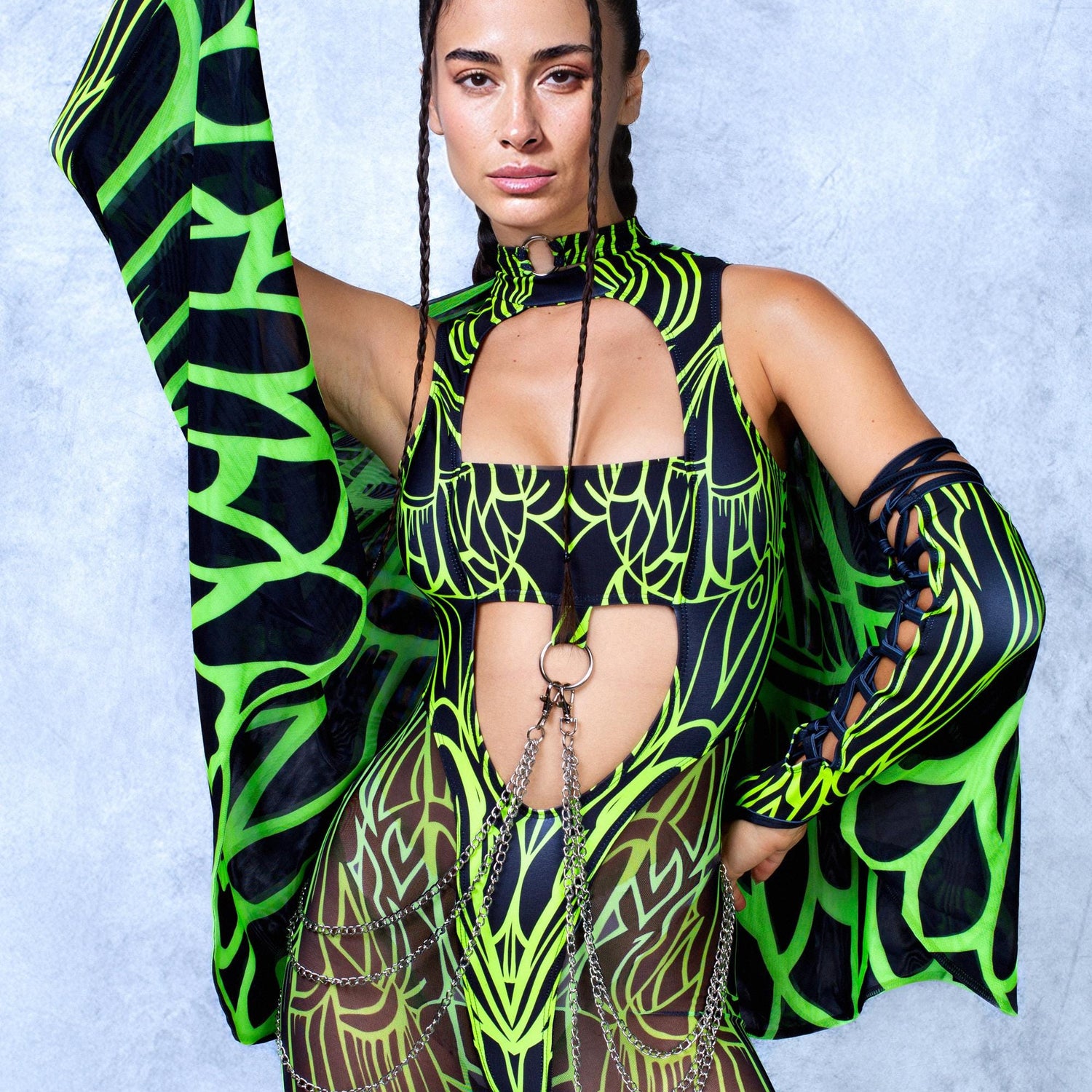Women Shadewhisper Green Mesh Wings