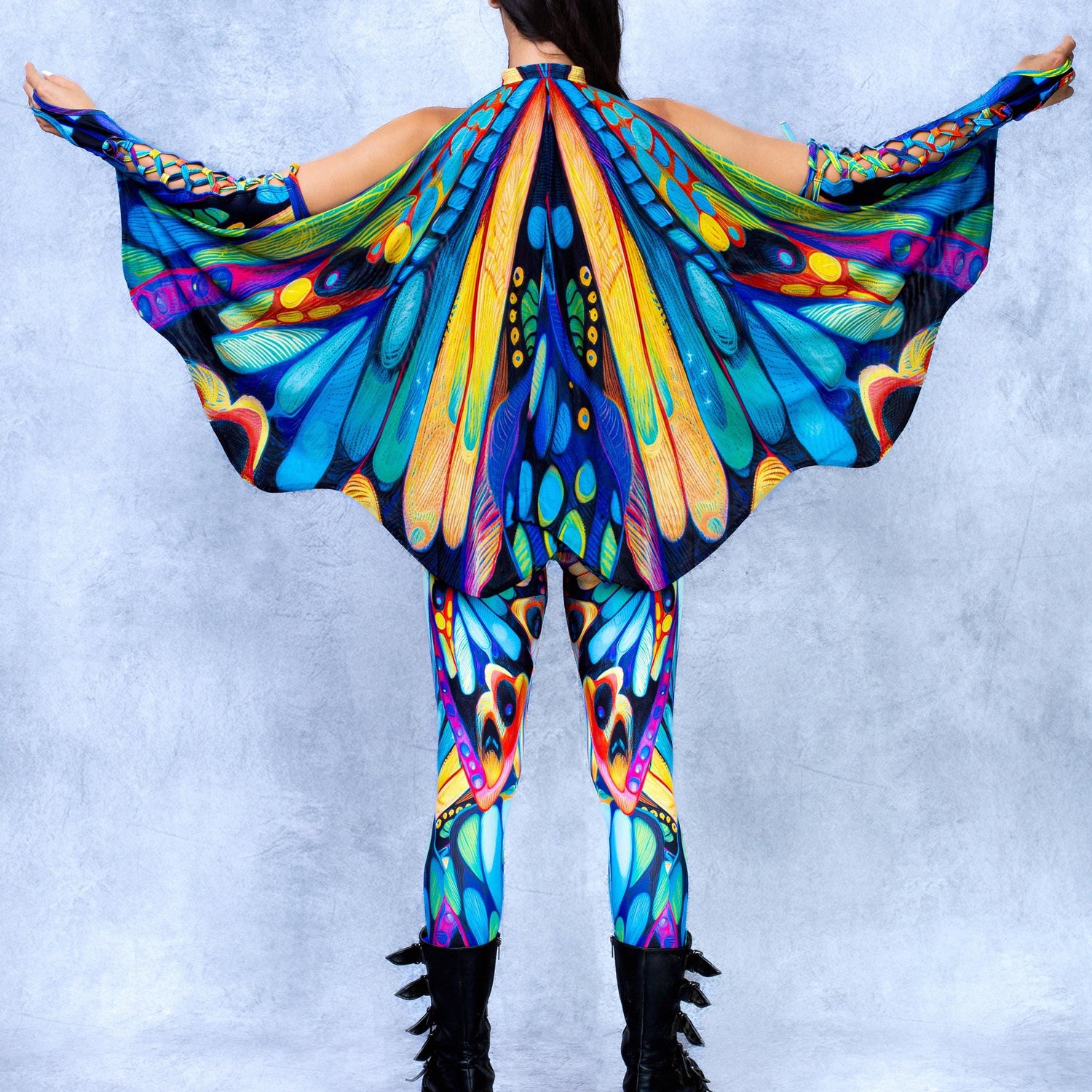 Eyes of Time Fairy Front Cross Jumpsuit Blue, Yellow