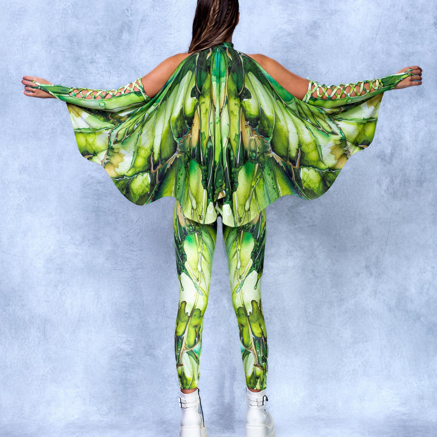 Fairy Aura Emerald Criss-Cross Jumpsuit Performance