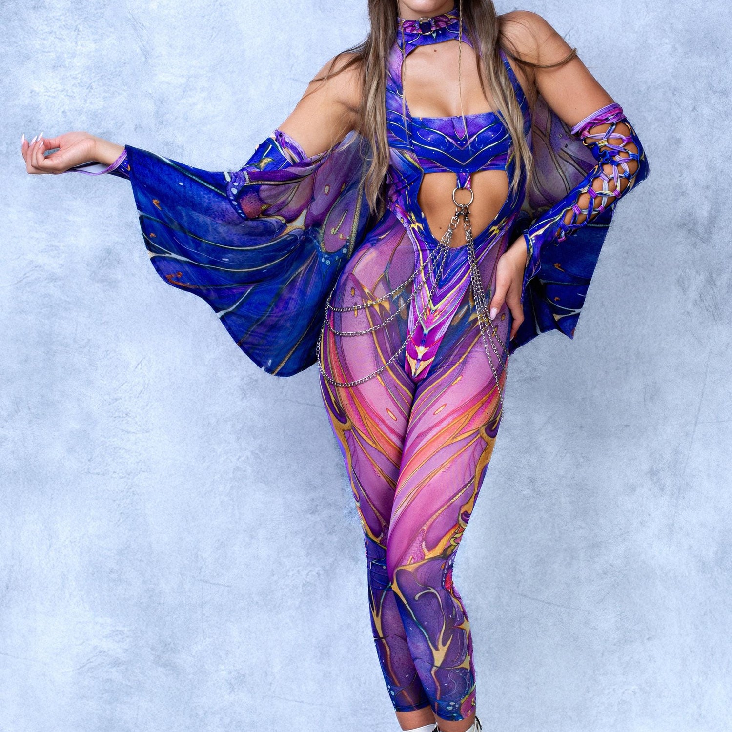 Enchanted Dreams Fairy Open-Heart Bandeau Bodysuit Pink, Purple