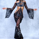 Soul Malediction Choker Bellsleeve Top