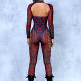 Intertwine Red Slit Weave Costume