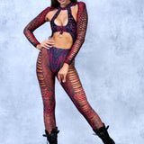 Intertwine Red Slit Weave Costume