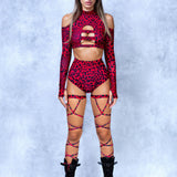 She's Got Fangs Red Cold Shoulder Top