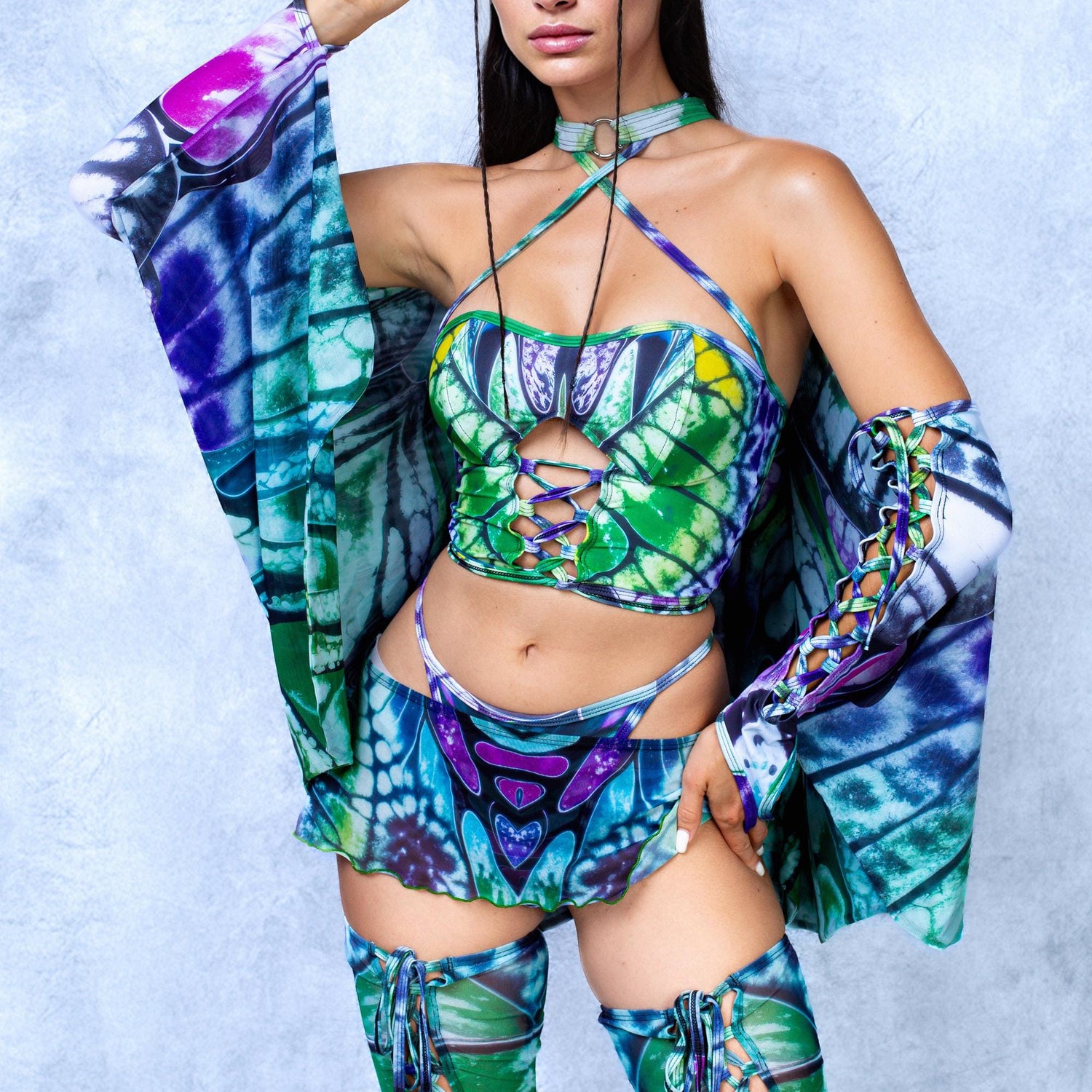 Caleidoscope Mesh Micro Skirt
