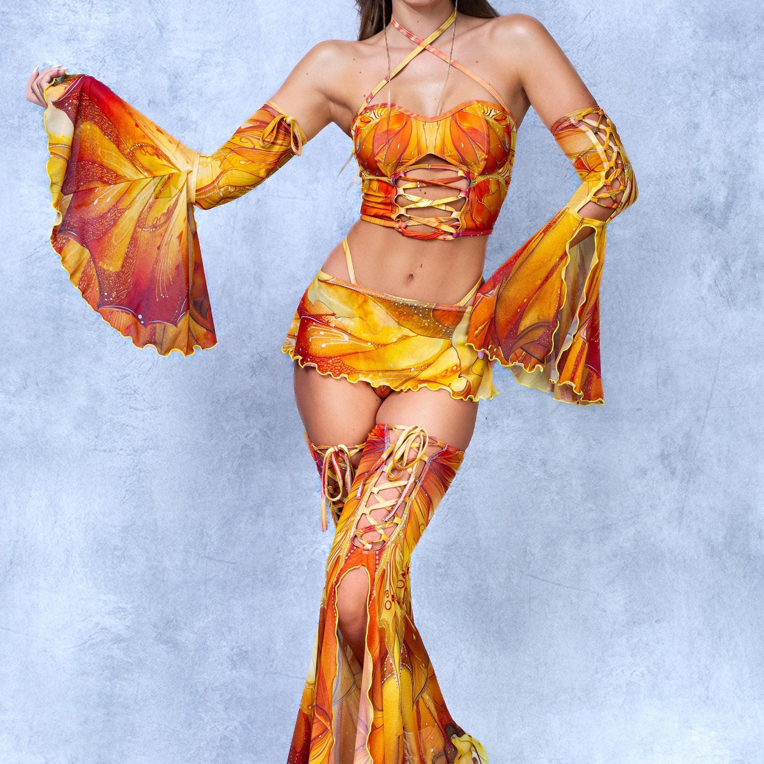 Aura Citrine Corset Top Orange, Yellow