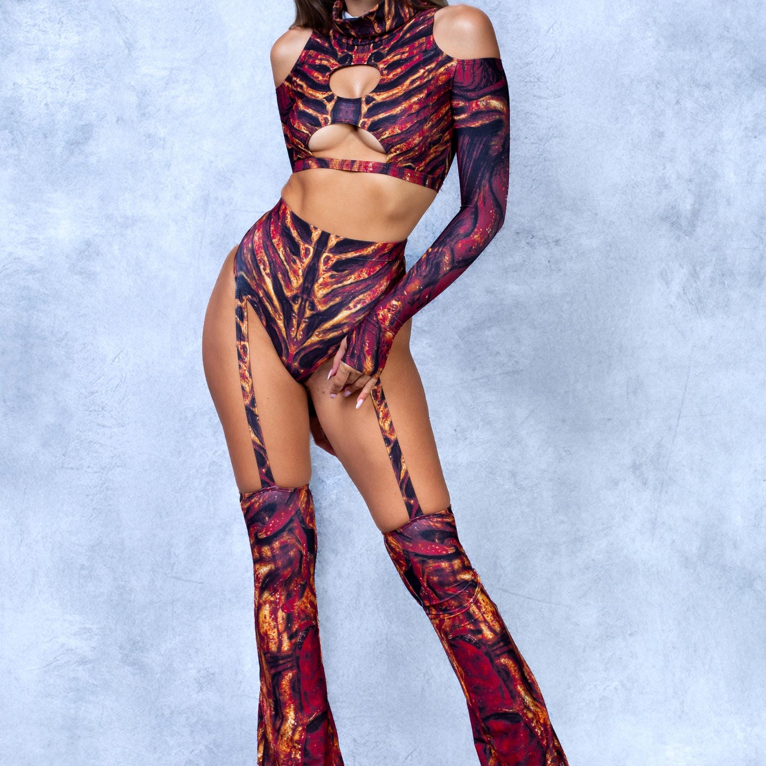 Blood Zombie Flared Bikini Chaps Lycra