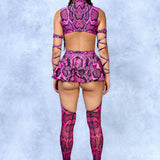 Poisonous Pink Chaps Leotard Wraps Set