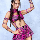 Poisonous Pink Micro Buckle Skirt