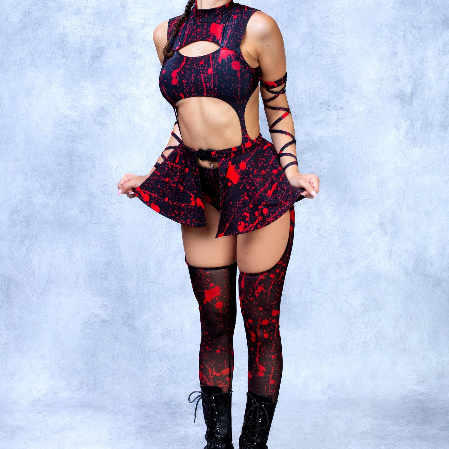 Above Suspicion Micro Buckle Skirt Lycra