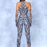 Stripes Criss-Cross Jumpsuit Set