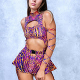 Rosy Viper Micro Buckle Skirt