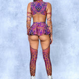 Rosy Viper Chaps Leotard Wraps Set