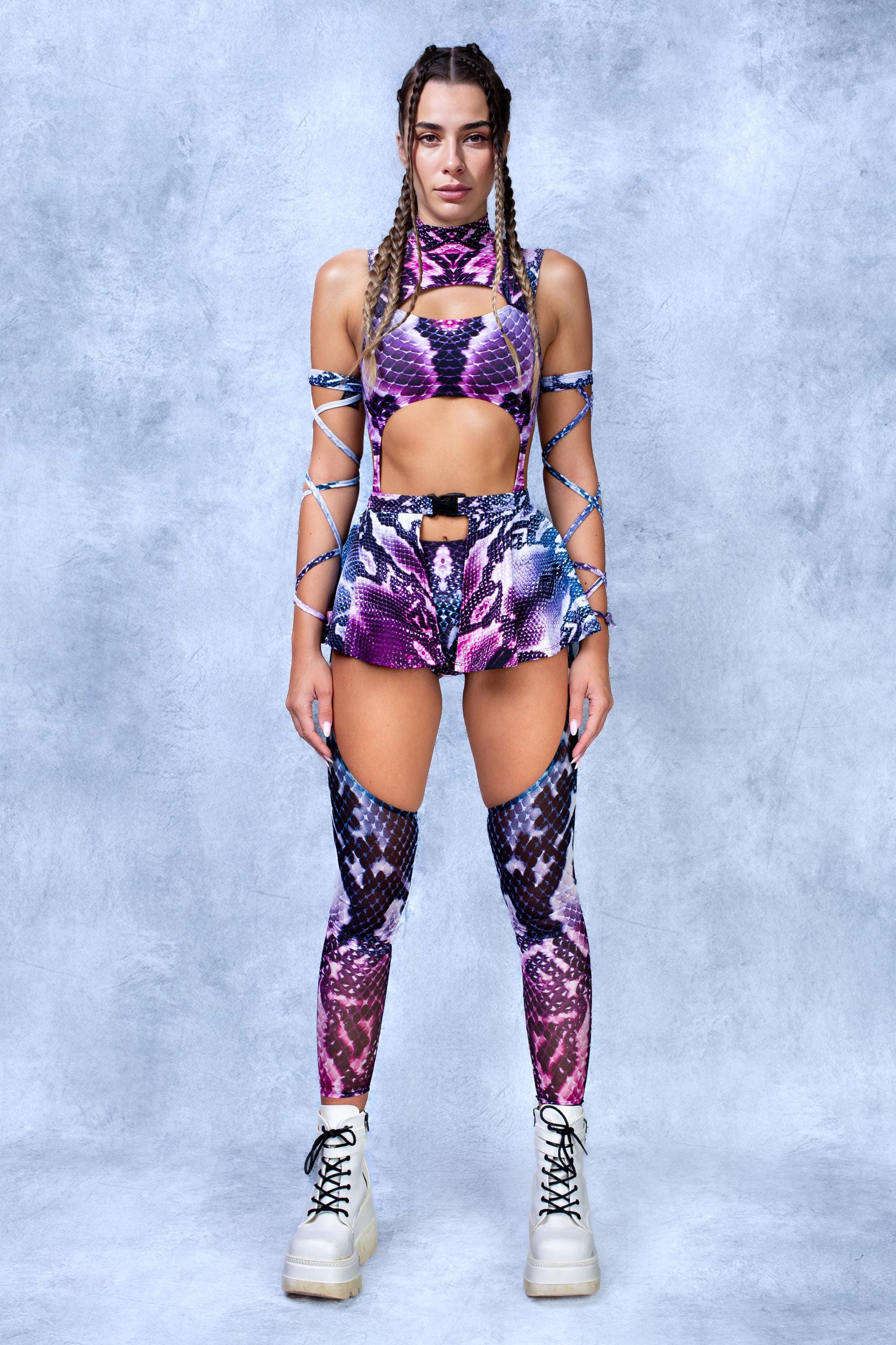 Purple Piton Chaps Leotard Wraps Set 2