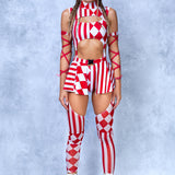 Red Clown Chaps Leotard Wraps Set