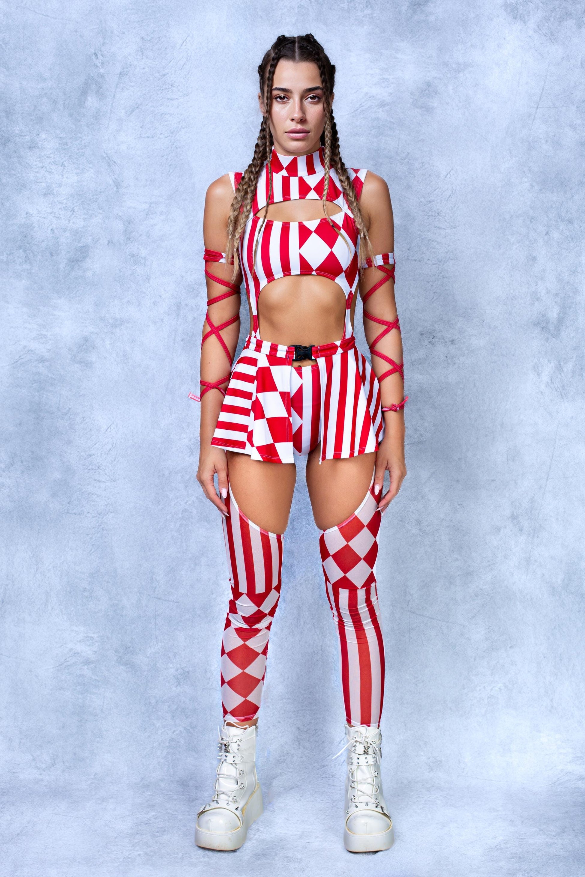 Red Clown Chaps Leotard Wraps Set 2
