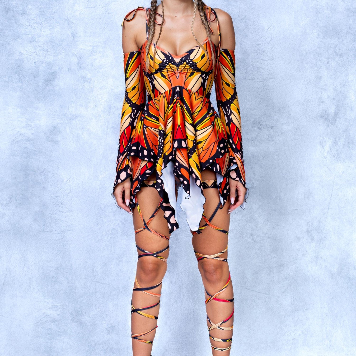 Autumn Butterfly Pixie Dress Orange, Yellow