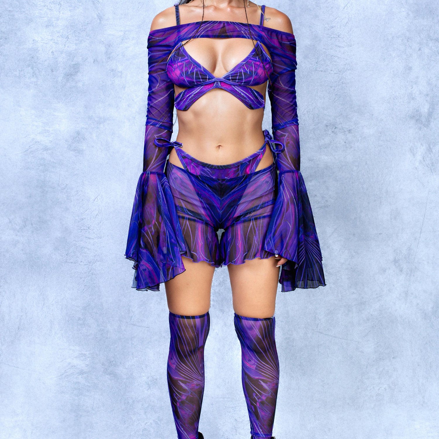Celestia Amethyst Fairy Butterfly Mesh Set Purple