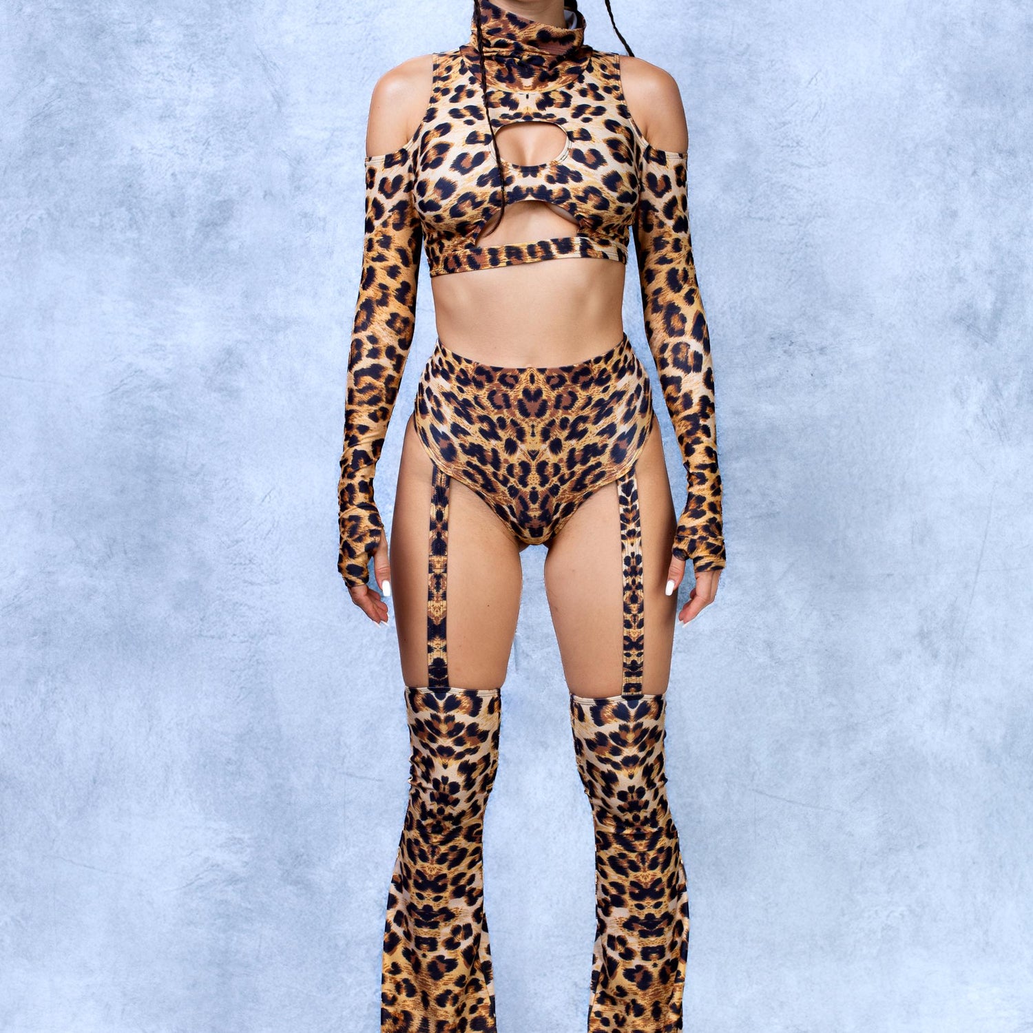 Cheetah Flared Bikini Chaps Lycra