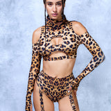 Cheetah	Cold Shoulder Top