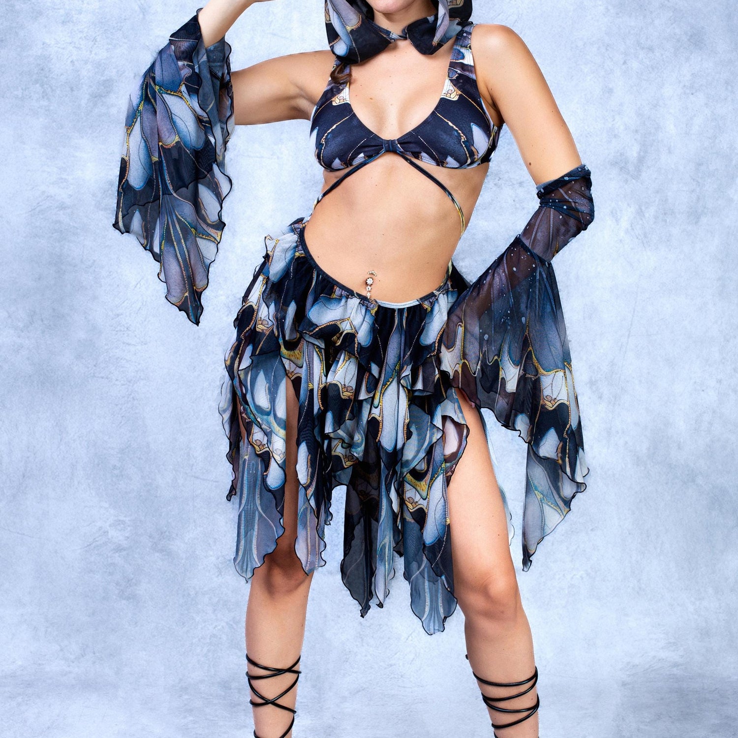 Dream of Darkness Fairy Thong Black, White