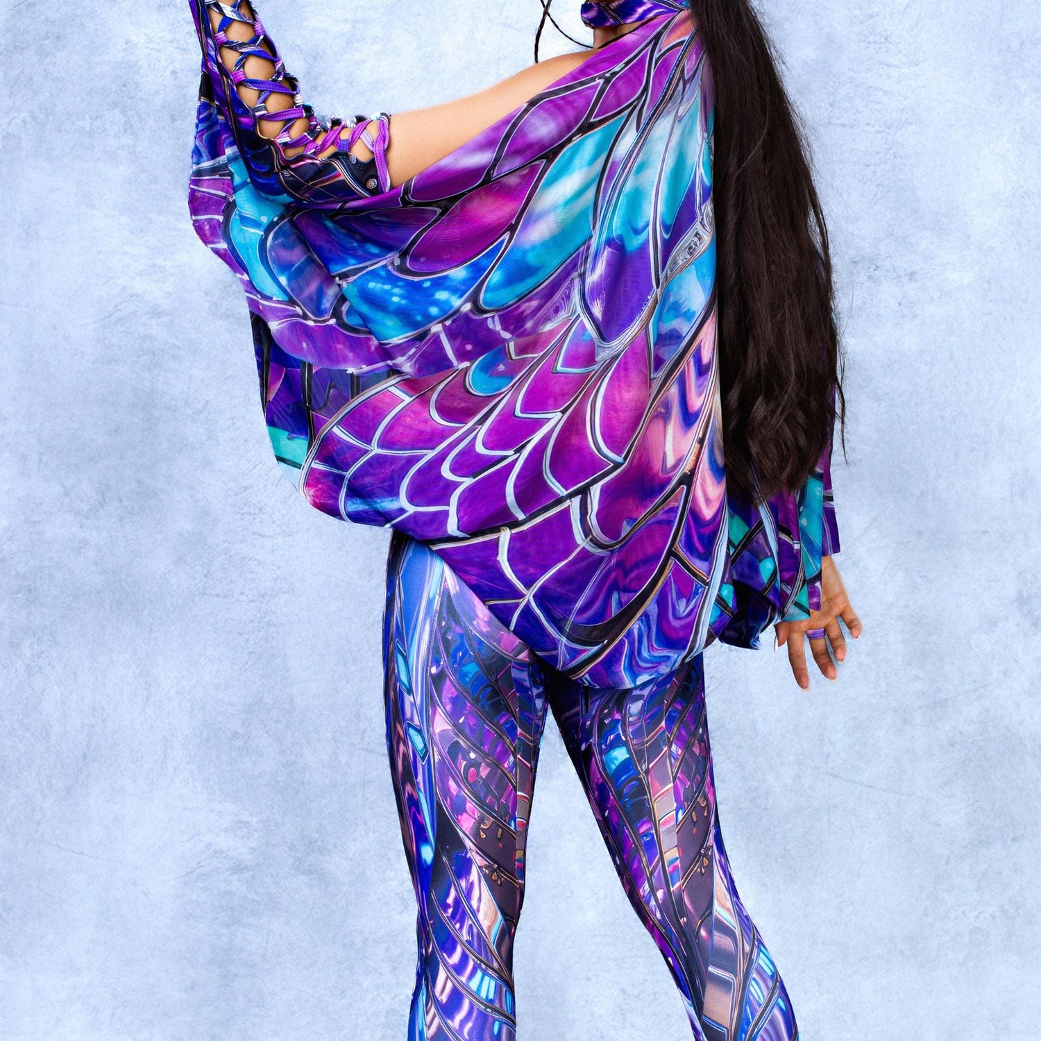 Cyber Persephone Strapless Romper Lycra, Mesh