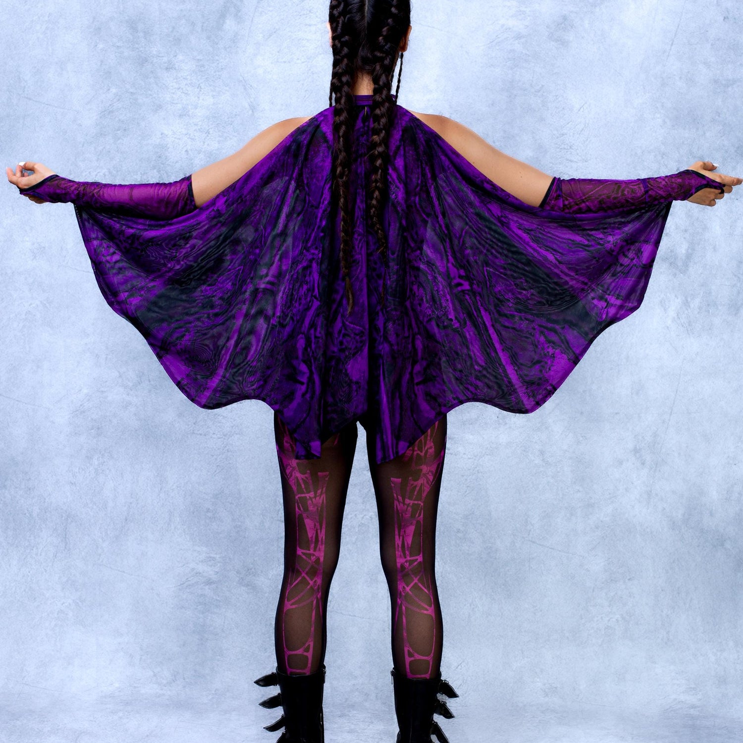 Chiroptera Purple Fairy Jumpsuit Winged Set Performance